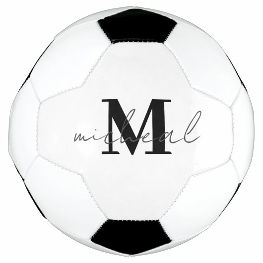 Gepersonaliseerd Initiaal en Naam Monogram Voetbal (Voorkant)
