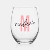 Gepersonaliseerd Initiaal en naam Wijnglas Zonder Voet (Voorkant)