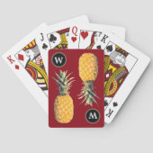 gepersonaliseerd initiaal / gele ananassen speelkaarten (Achterkant)