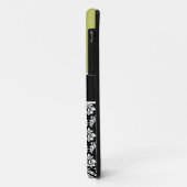 Gepersonaliseerd Initiaal Green Black Damask Hoesj Case-Mate iPhone Case (Achterkant/links)