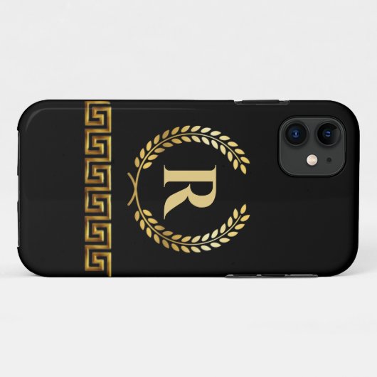 Gepersonaliseerd Initiaal Griekenland Case-Mate iPhone Case (Achterkant (horizontaal))