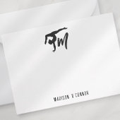 Gepersonaliseerd Initiaal Gymnastiek monogram Notitiekaartje