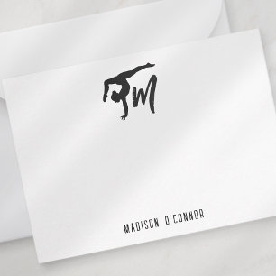 Gepersonaliseerd Initiaal Gymnastiek monogram Notitiekaartje