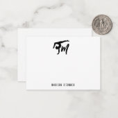 Gepersonaliseerd Initiaal Gymnastiek monogram Notitiekaartje (Voorkant / Achterkant in situ)