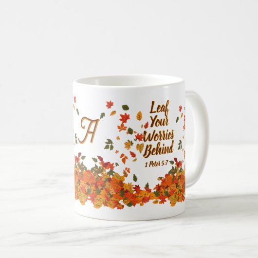 Gepersonaliseerd Initiaal laat je zorgen achter Koffiemok (Voorkant rechts)