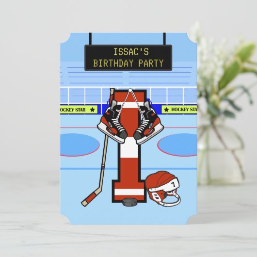 Gepersonaliseerd Initiaal letter I Ice Hockey Kaart (Staand voorkant)