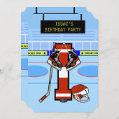 Gepersonaliseerd Initiaal letter I Ice Hockey Kaart (Voorkant / Achterkant)