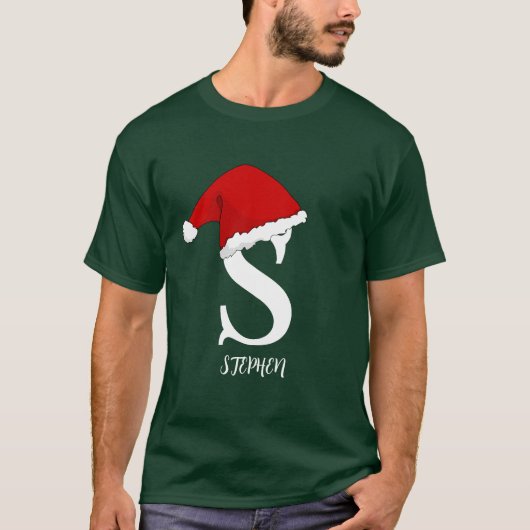 Gepersonaliseerd initiaal matching familie Xmas py T-shirt (Voorkant)