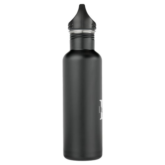 Gepersonaliseerd Initiaal Modern Black en White Waterfles (Links)