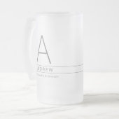 Gepersonaliseerd Initiaal Modern Bridal Party Gift Matglas Bierpul (Voorkant links)