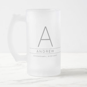 Gepersonaliseerd Initiaal Modern Bridal Party Gift Matglas Bierpul