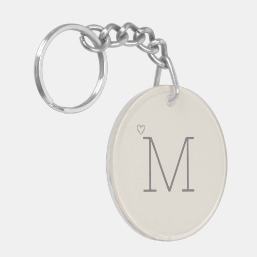 Gepersonaliseerd Initiaal Modern Sleutelhanger (Voorkant Links)
