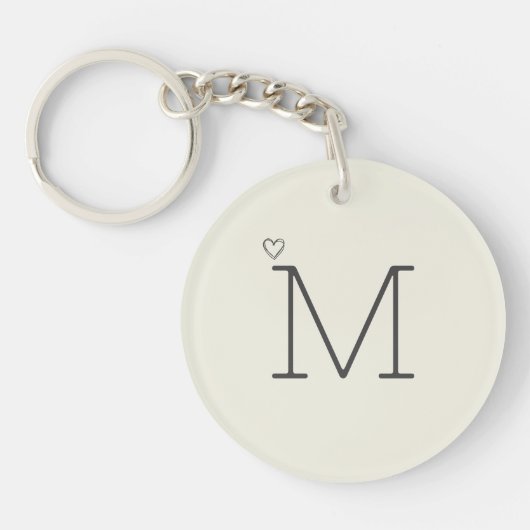 Gepersonaliseerd Initiaal Modern Sleutelhanger (Voorkant)