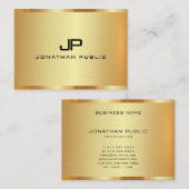 Gepersonaliseerd Initiaal monogram Elegant Faux Go Visitekaartje (Voorkant / Achterkant)