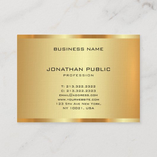 Gepersonaliseerd Initiaal monogram Elegant Faux Go Visitekaartje (Achterkant)