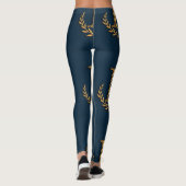 Gepersonaliseerd Initiaal Monogram in Gold on Navy Leggings (Achterkant)