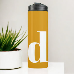 Gepersonaliseerd Initiaal Monogram Modern Eenvoudi Thermosbeker