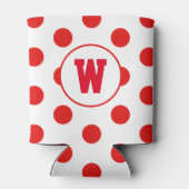 Gepersonaliseerd Initiaal Monogram Rode Stippen Po Blikjeskoeler (Achterkant)