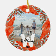 Gepersonaliseerd Initiaal, naam, jaar & rood koraa