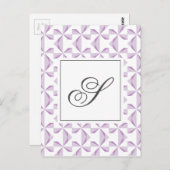Gepersonaliseerd Initiaal Paarse pinwielen Briefkaart (Voorkant / Achterkant)