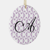 Gepersonaliseerd Initiaal Paarse pinwielen Keramisch Ornament (Rechts)