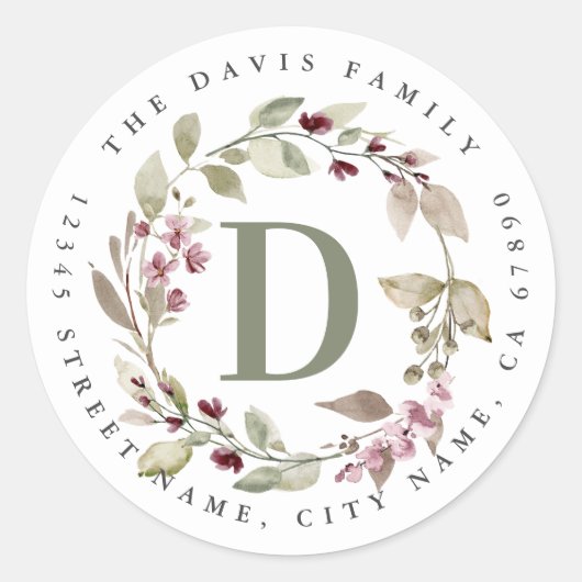 Gepersonaliseerd Initiaal Ronde Stickers (Voorkant)