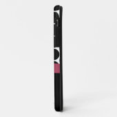 Gepersonaliseerd Initiaal, roze, zwarte pooldots H Case-Mate iPhone Case (Achterkant/links)