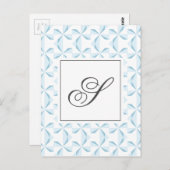 Gepersonaliseerd Initiaal Sky Blue Pinwheels Briefkaart (Voorkant / Achterkant)