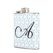 Gepersonaliseerd Initiaal Sky Blue Pinwheels Heupfles (Links)