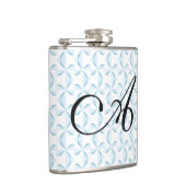 Gepersonaliseerd Initiaal Sky Blue Pinwheels Heupfles (Rechts)