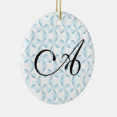 Gepersonaliseerd Initiaal Sky Blue Pinwheels Keramisch Ornament (Rechts)