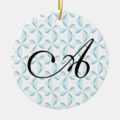Gepersonaliseerd Initiaal Sky Blue Pinwheels Keramisch Ornament (Voorkant)