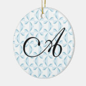 Gepersonaliseerd Initiaal Sky Blue Pinwheels Keramisch Ornament (Links)