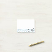 Gepersonaliseerd Initiaal Sky Blue Pinwheels Post-it® Notes (Op bureau)