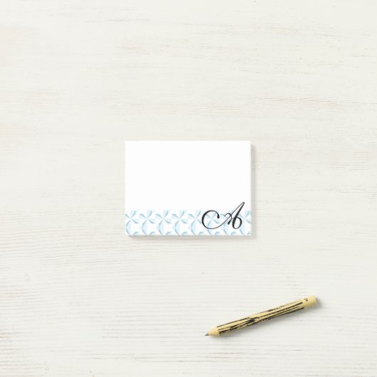 Gepersonaliseerd Initiaal Sky Blue Pinwheels Post-it® Notes (Op bureau)