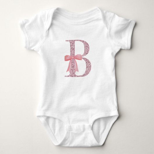 Gepersonaliseerd Initiaal voor baby meisje "B" Romper (Voorkant)