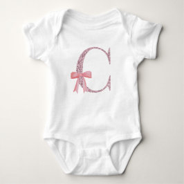 Gepersonaliseerd Initiaal voor baby meisje "C" Romper