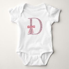 Gepersonaliseerd Initiaal voor baby meisje "D" Romper