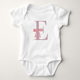 Gepersonaliseerd Initiaal voor baby meisje "E" Romper