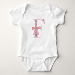 Gepersonaliseerd Initiaal voor baby meisje "F" Romper