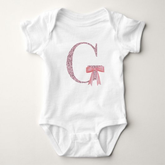 Gepersonaliseerd Initiaal voor baby meisje "G" Romper (Voorkant)