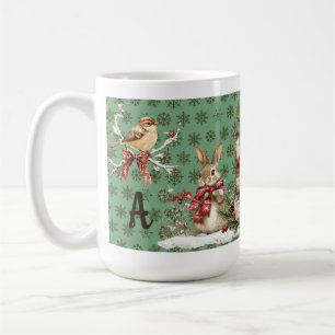 Gepersonaliseerd initiaal winterbos koffiemok