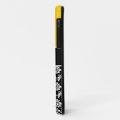 Gepersonaliseerd Initiaal Yellow Black Damask Hoes (Achterkant/links)