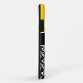 Gepersonaliseerd Initiaal Yellow Black Damask Hoes (Achterkant/rechts)