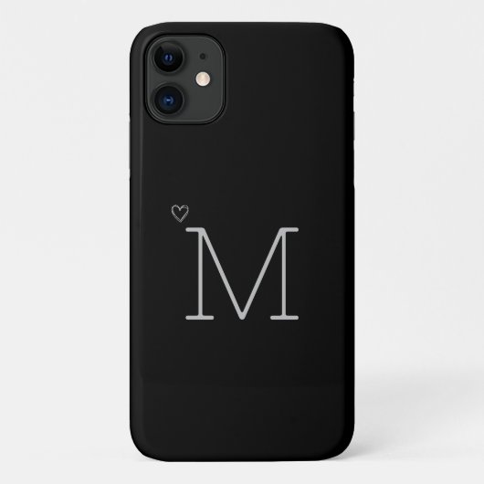 Gepersonaliseerd Initiaal zwart Case-Mate iPhone Case (Achterkant)