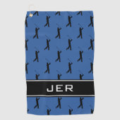 Gepersonaliseerd Initialen Golfer Black Pattern Bl Golfhanddoek (Voorkant)