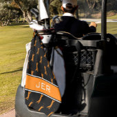 Gepersonaliseerd Initialen Golfer Zwart Patroon Si Golfhanddoek