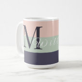 Gepersonaliseerd Initialen & Monogram Paarse Color Koffiemok (Voorkant links)