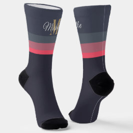 Gepersonaliseerd Initialen & Monogram Pastel Kleur Sokken