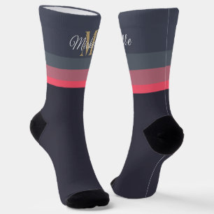 Gepersonaliseerd Initialen & Monogram Pastel Kleur Sokken